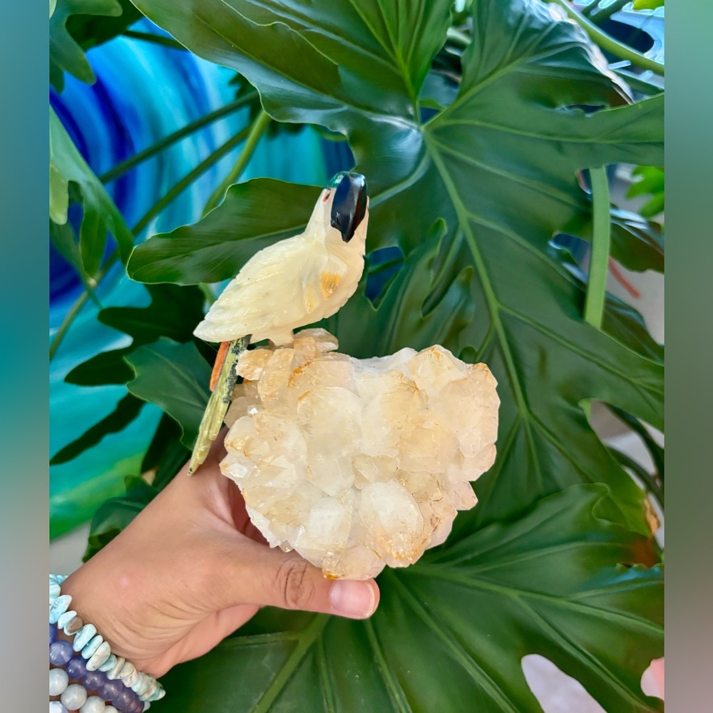 Parrot Carving on Citrine - Picture 4 of 6